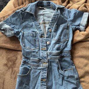 Zara Blue Denim Midi Dress